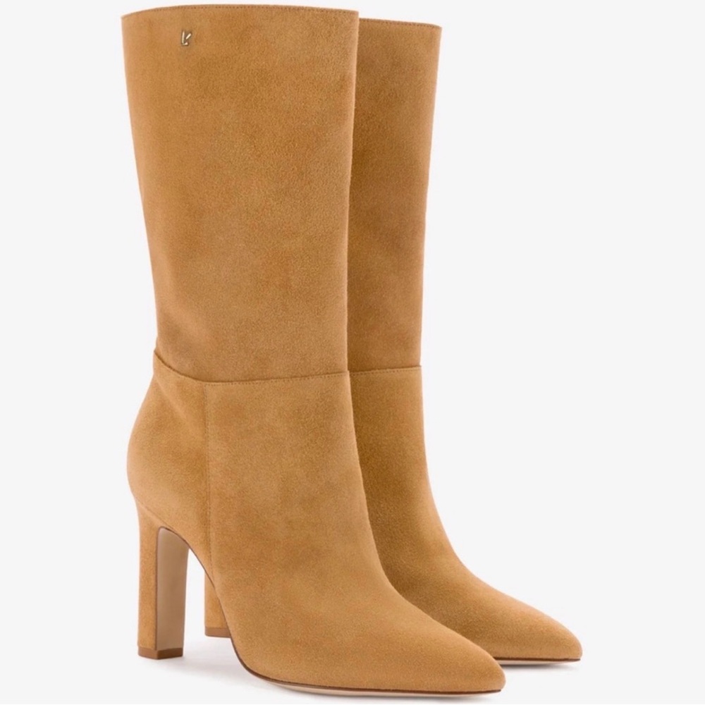 Larroude Tan Suede Knee Boots